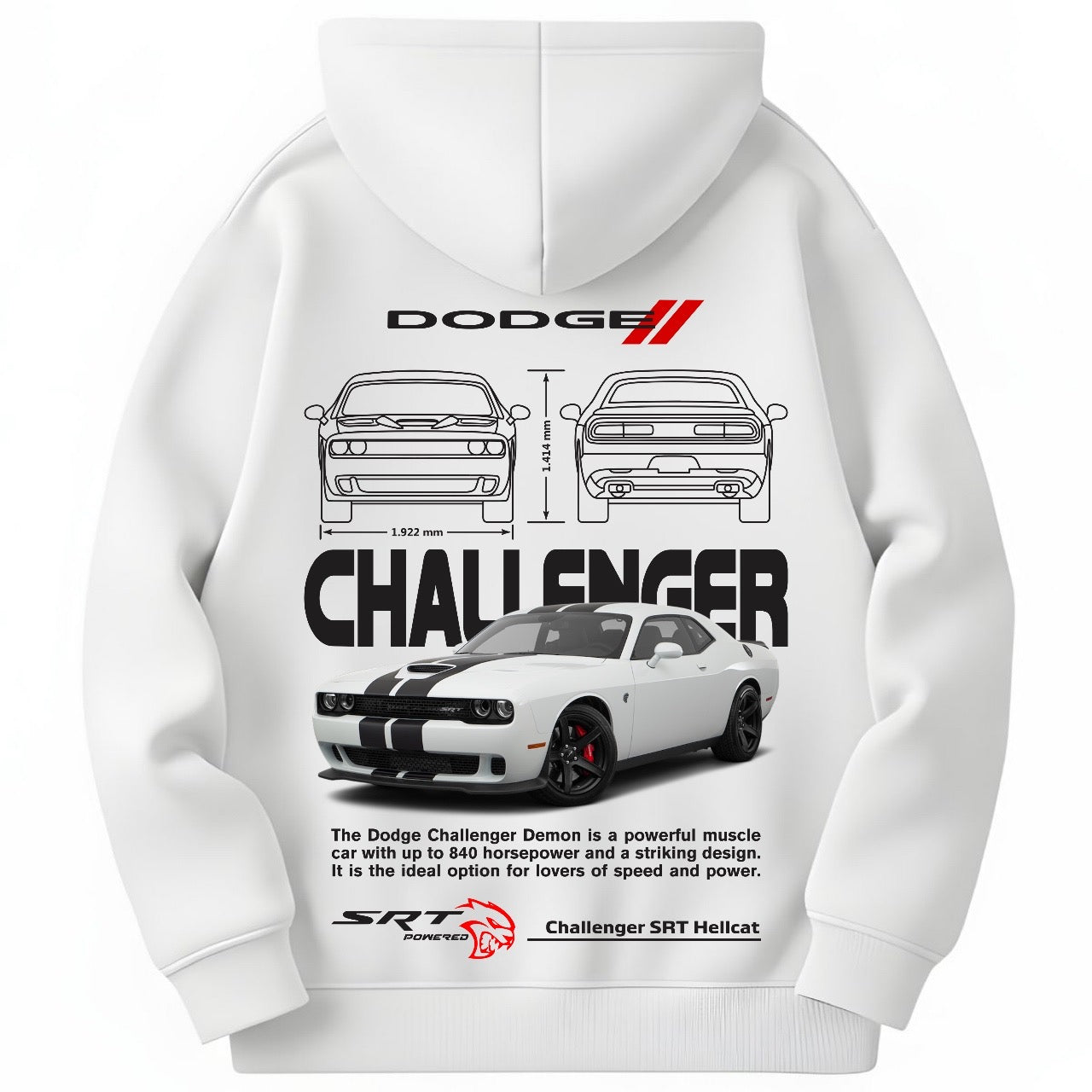 dodge challenger hellcat hoodie