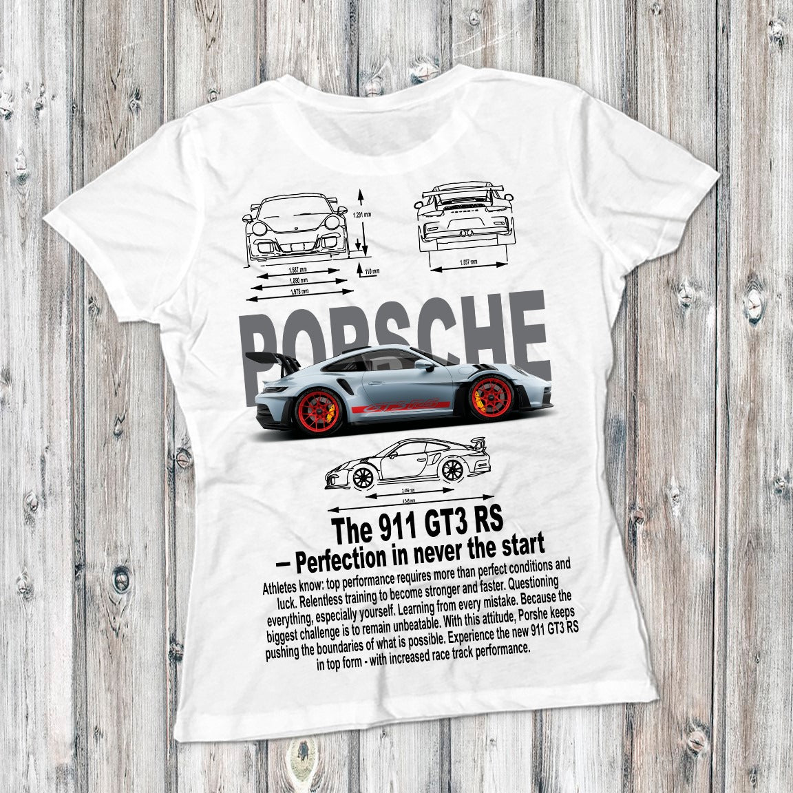 Porche 911 GT3 RS white T-shirt